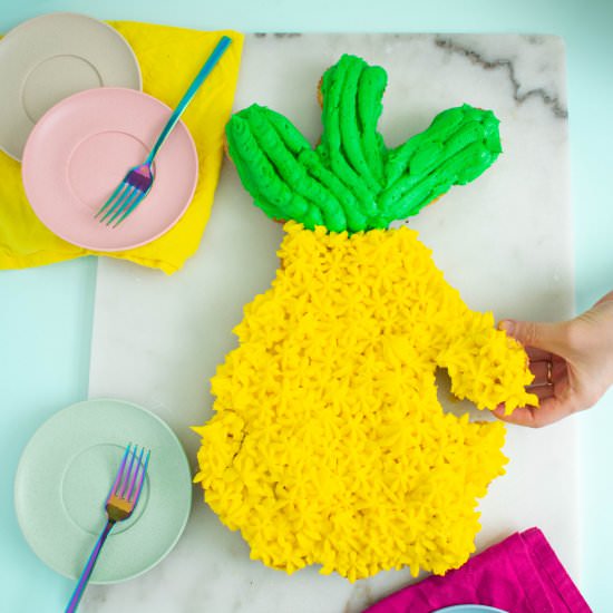 Pineapple Pull Apart Cupcake Cake