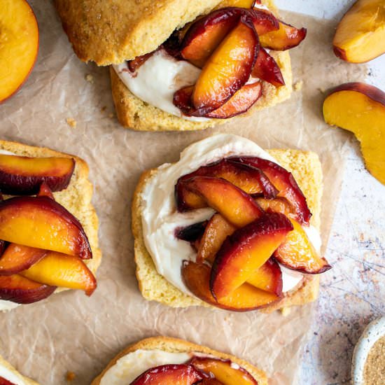 Peach bourbon shortcake