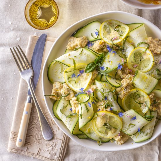 Zucchini Salad with Basil Ricotta