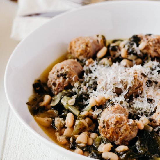 Escarole with Sausage & White Beans