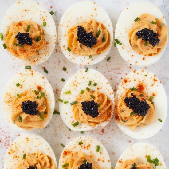 Devilled Eggs with Caviar