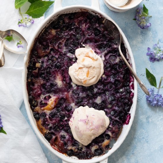 Easy Blueberry Peach Cobbler