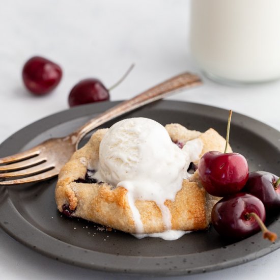 Rustic Blueberry and Cherry galette