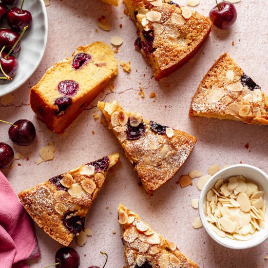 Cherry Almond Polenta Cake