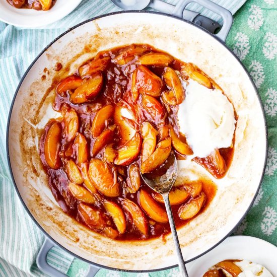 Bourbon Peaches & Vanilla Ice Cream