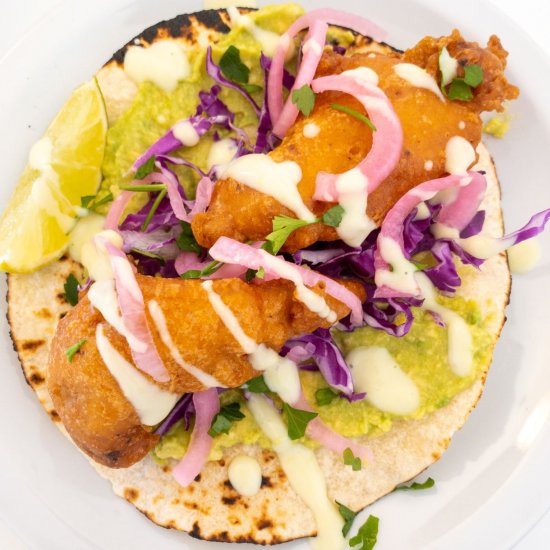 Beer Battered Baja Fish Tacos