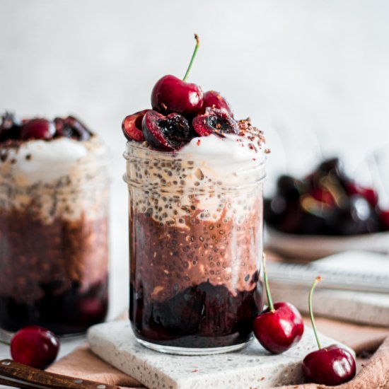 Layered Black Forest Overnight Oats