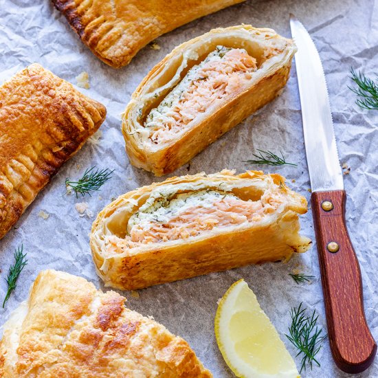 salmon in puff pastry