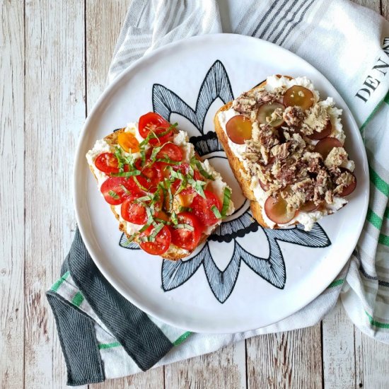 Savory & Sweet Ricotta Toasts