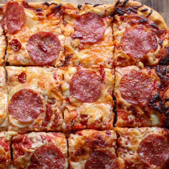 Salami & Hot Pepper Sicilian Pizza