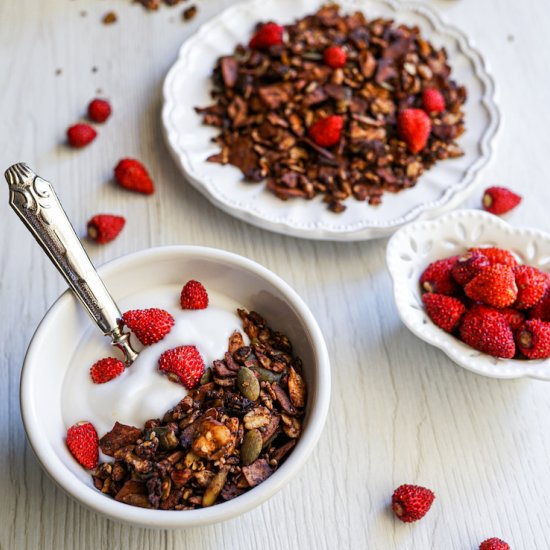 Healthy Dark Chocolate Granola