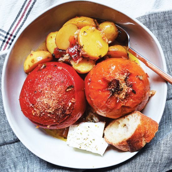 Greek Stuffed Tomatoes & Peppers