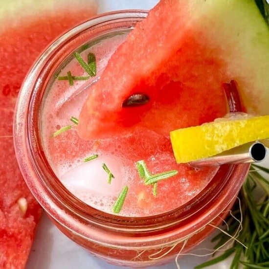 Watermelon Lemonade with Rosemary