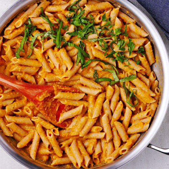 Chickpea sauce with penne