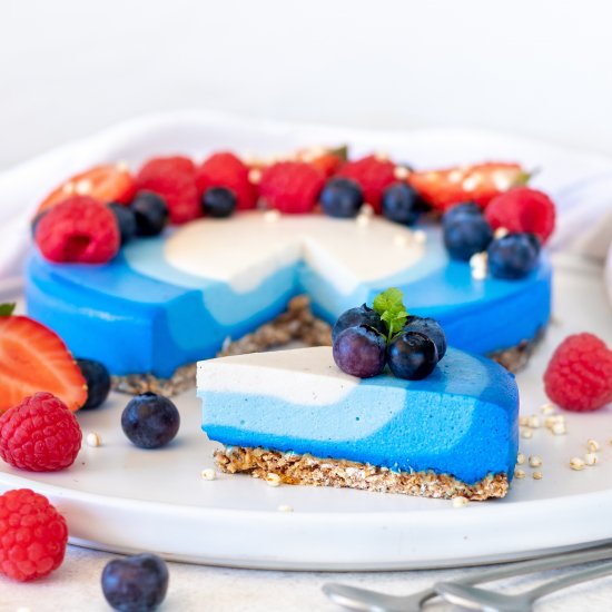 Blue Ombre Vanilla Cheesecake