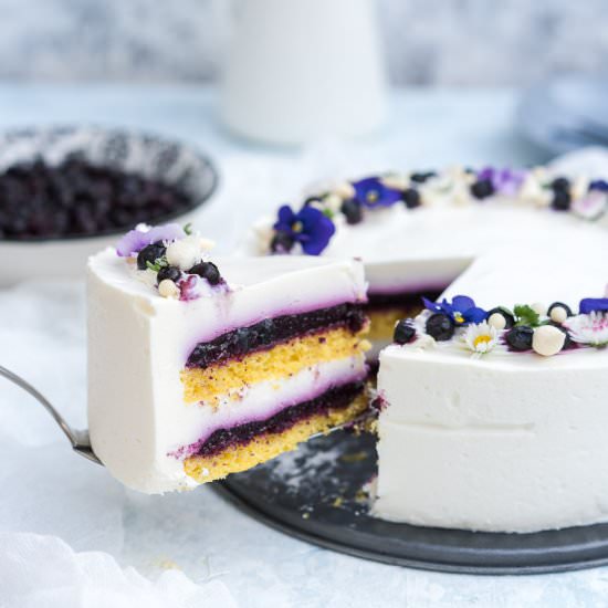 Blueberry Yogurt Mousse Cake