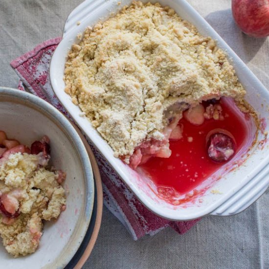 Peach and Cherry Crumble