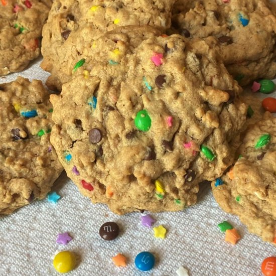 Gluten-Free M&M Oatmeal Cookies