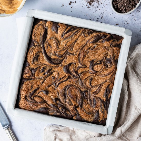 Vegan Peanut Butter Swirl Brownies