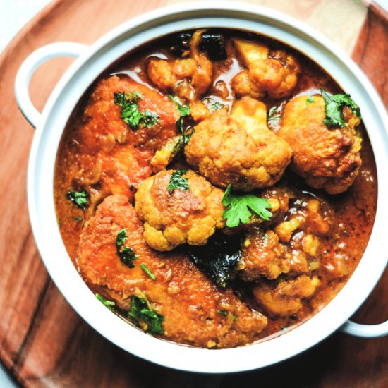 Fish with eggplant  & cauliflower