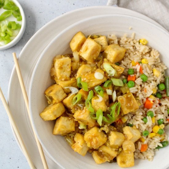 Easy scallion ginger baked tofu