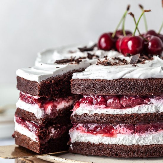 Vegan Black Forest Naked Cake