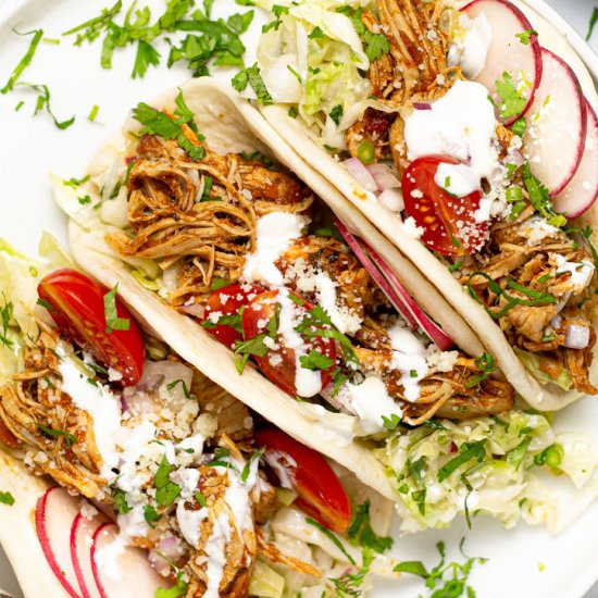 INSTANT POT SHREDDED CHICKEN TACOS