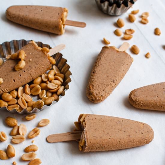 Peanu Butter Ice Cream Popsicles