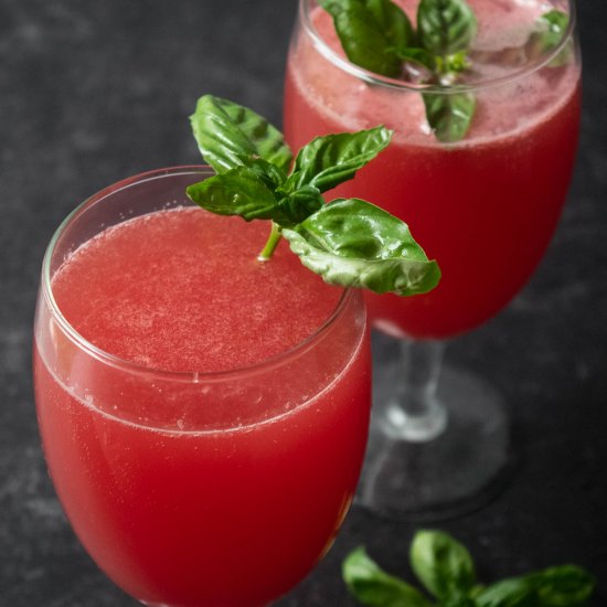 Watermelon Basil Mimosas