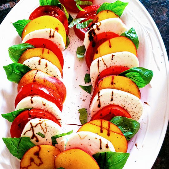 Tomato Peach Caprese Salad