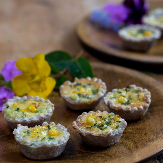 Bite Sized Corn & Chive Quiche