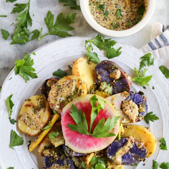 GRILLED POTATO AND LEEK SALAD + HER