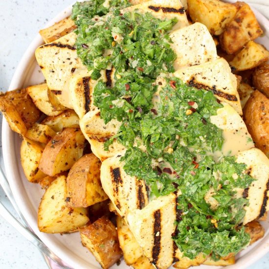 No oil creamy chimichurri sauce