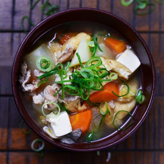 Nutritious “Tonjiru” Pork Miso Soup