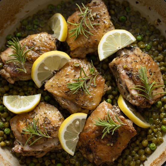 Rosemary, Peas, Lemon Chicken