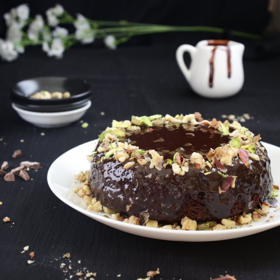 Rustic Chocolate Cake with Ganache