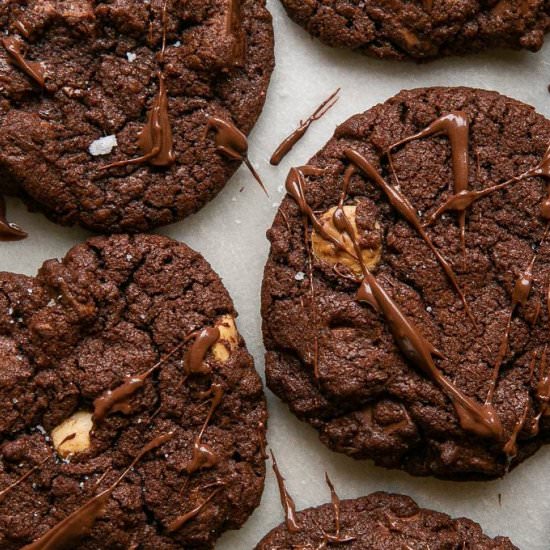 double chocolate nutella cookies