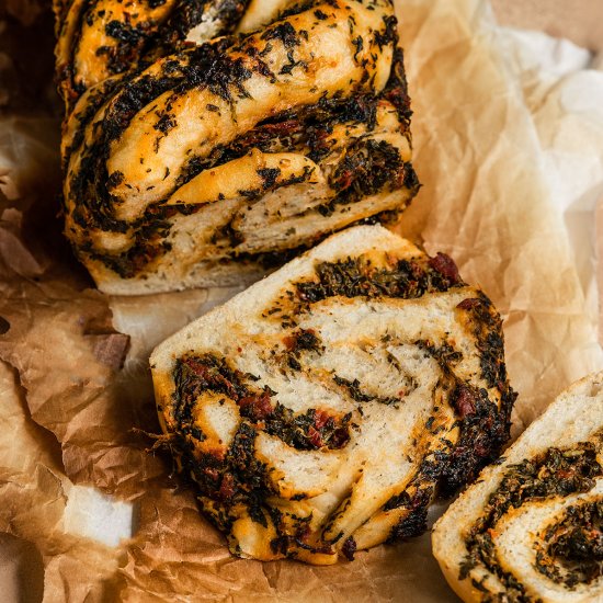 Spinach & Tomato Babka