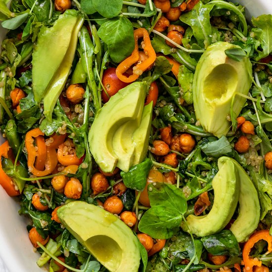 Chickpea Quinoa Arugula Salad