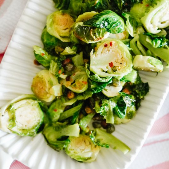 Brussel Sprouts with Pistachios