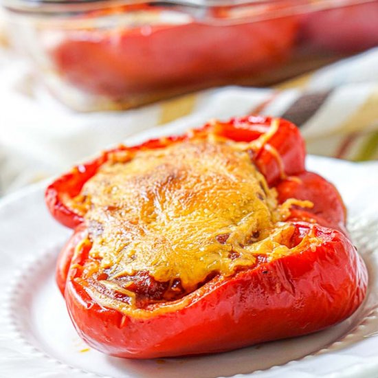 BBQ Shredded Chicken Stuffed Pepper