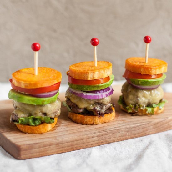 SWEET POTATO CHEESEBURGER SLIDERS