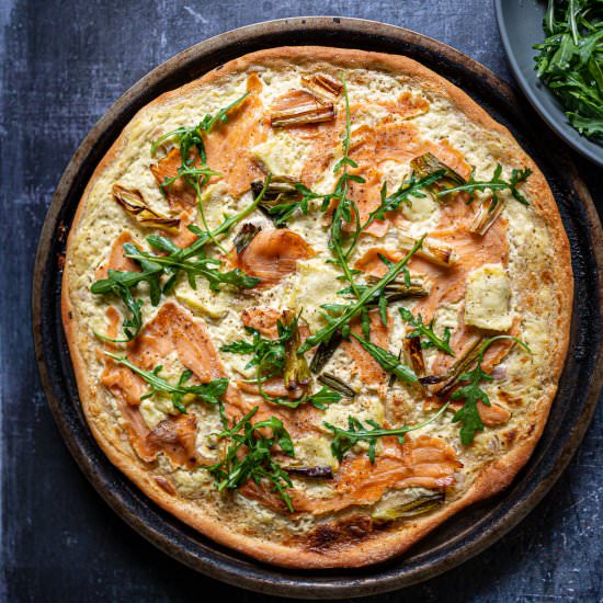 Smoked Salmon Pizza with Brie