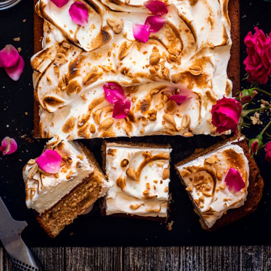 Toasted Fluffernutter Sheet Cake