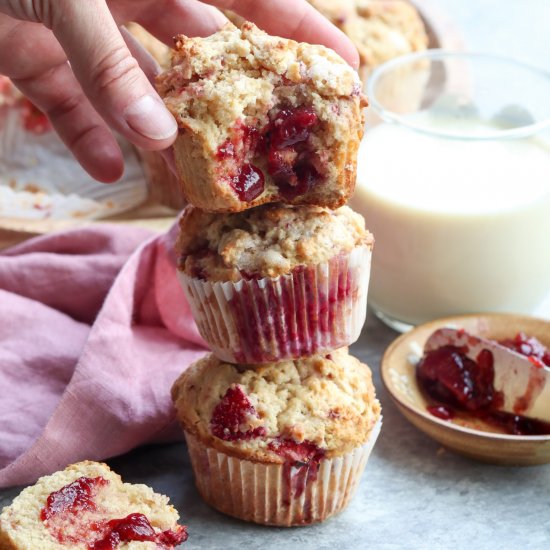 rustic raspberry lemon muffins