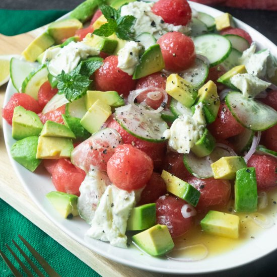 Watermelon Avocado Salad