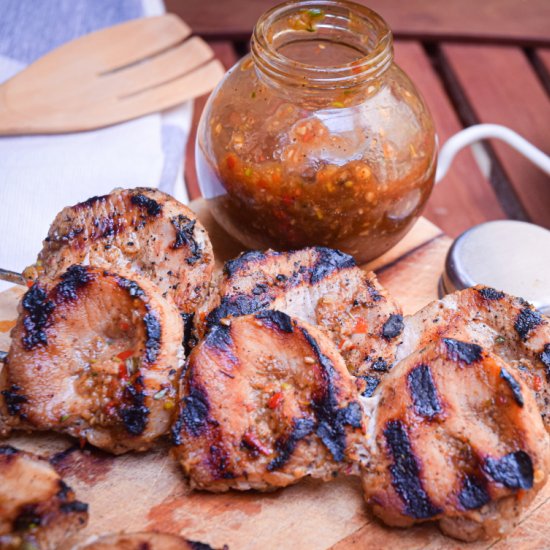 Grilled Pork Skewers with Jerk