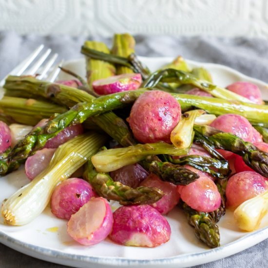 Roasted Radishes + Asparagus