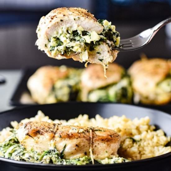 Spinach Artichoke Stuffed Chicken