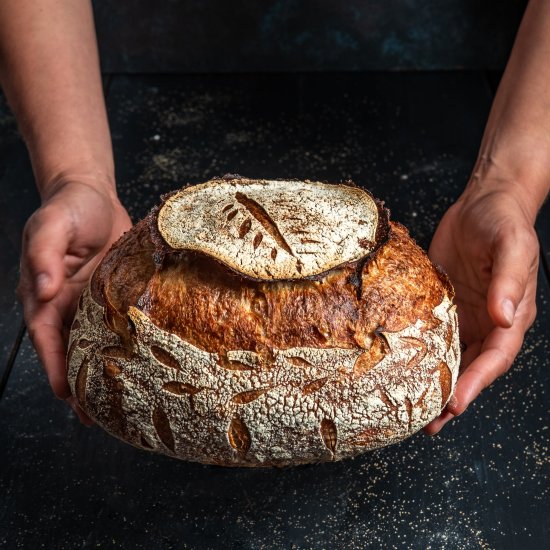 A bread with a hat